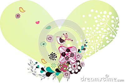 Flora love shape card Stock Photo