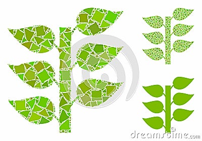 Flora plant Composition Icon of Rough Items Stock Photo