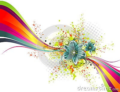 Floral abstract Cartoon Illustration