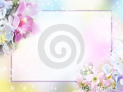 Floral abstract pastel background with copy space. Stock Photo