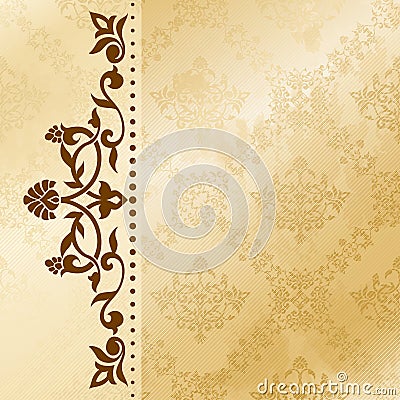 Floral arabesque background in sepia tones Stock Photo