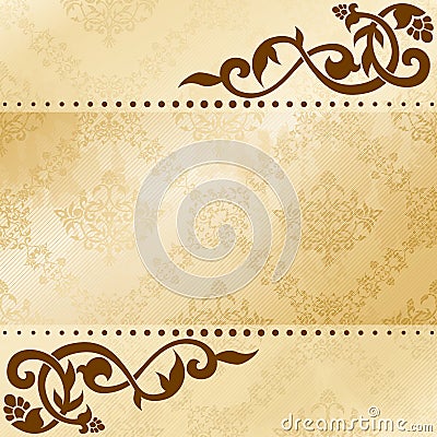 Floral arabesque background in sepia tones Stock Photo