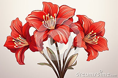 Floral arrangement, with a beautiful amaryllis flower. Stock Photo