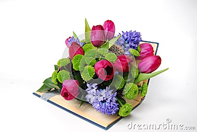 Floral arrangement in a book Stock Photo