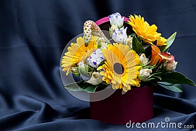 Floral arrangement with various spring flowers Stock Photo