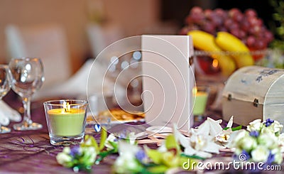 Floral arrangements on wedding ceremony detail Stock Photo