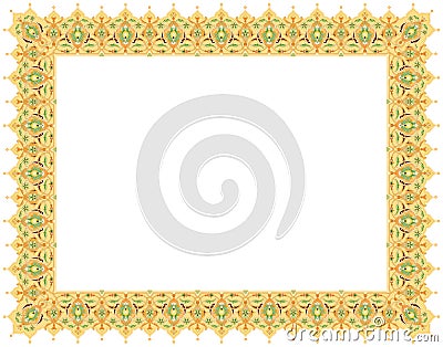 Floral Art Ornament Border in Pale colour Vector Illustration
