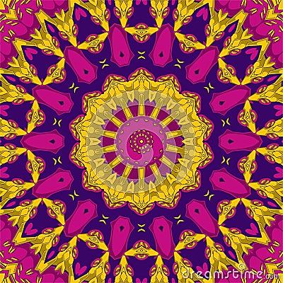 Floral authentic carpet design joy to older children and adult colorists who like line art and creation vector illustration Vector Illustration