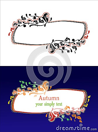 Floral autumn frame / vector Vector Illustration