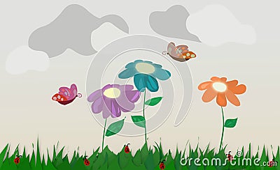 Floral background image for children related websites Stock Photo