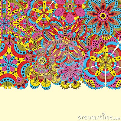 Floral background made of many mandalas. Good for weddings, invitation cards, birthdays, etc. Creative hand drawn elements. Vector Vector Illustration