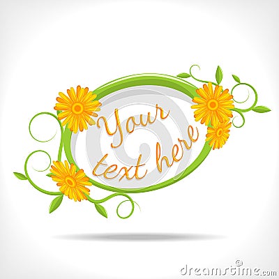 Floral background with marigold Vector Illustration