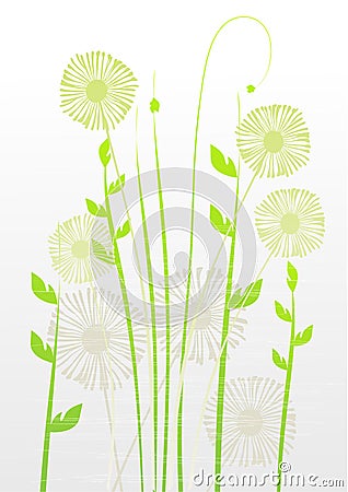Floral background, meadow, garden Vector Illustration