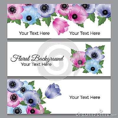 Floral background with place for your text. Cartoon Illustration