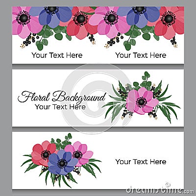 Floral background with place for your text. Cartoon Illustration