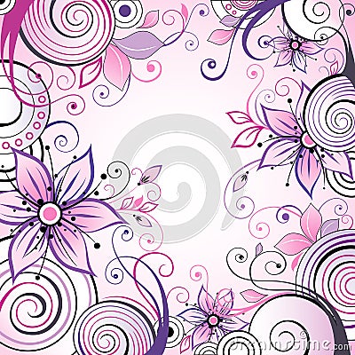 Floral background with snails Vector Illustration