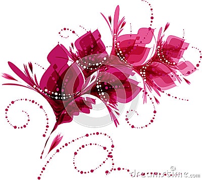 Floral background, stylized flowers Vector Illustration