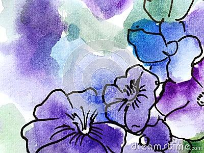 Floral background. Watercolor floral bouquet. Floral decorative Stock Photo