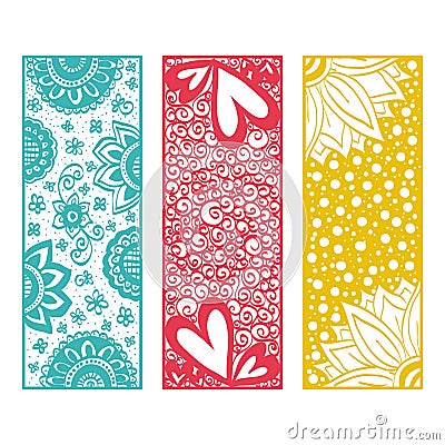 Floral banners zentangle Vector Illustration