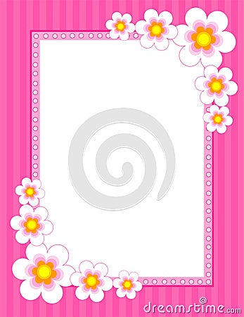 Floral Border - spring and summer Vector Illustration