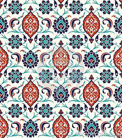 Floral border for your design. Traditional Turkish ï¿½ Ottoman seamless ornament. Iznik. Vector Illustration