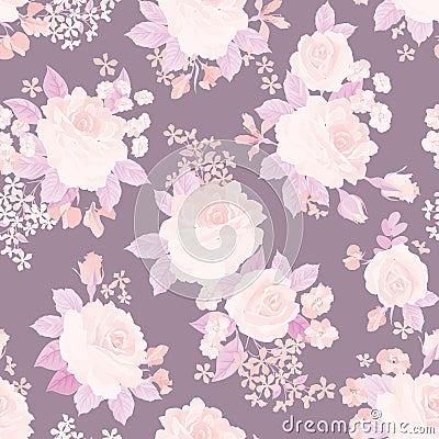 Floral bouquet seamless pattern. Flower posy background. Floral Stock Photo