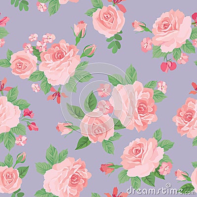 Floral bouquet seamless pattern. Flower posy background. Floral Stock Photo