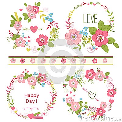 Floral bouquets Vector Illustration