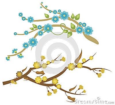 Floral branch series Vector Illustration