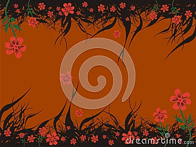 Floral brown background Stock Photo