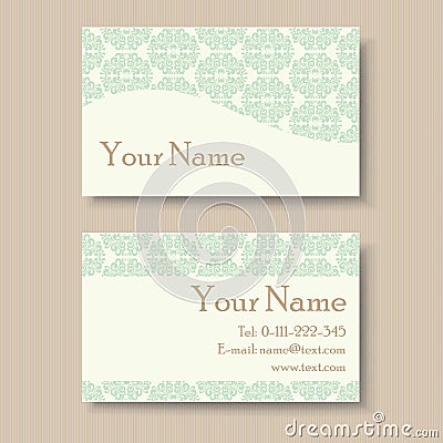 Floral business or visiting card Vector Illustration