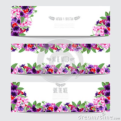 Floral cards set Vector Illustration