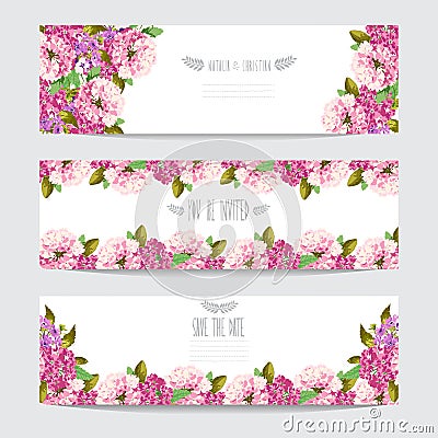 Floral cards set Vector Illustration