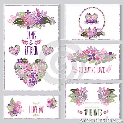 Floral cards set Vector Illustration