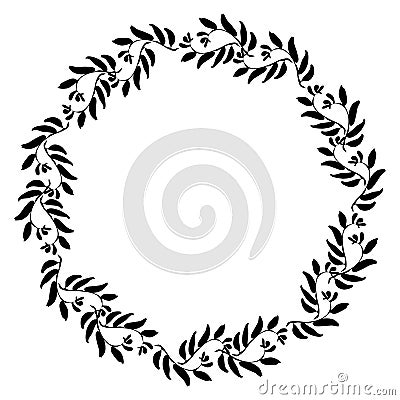 Floral circle frame Vector Illustration