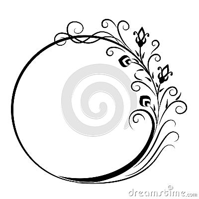 Floral circle frame vector. Design element. Vector Illustration