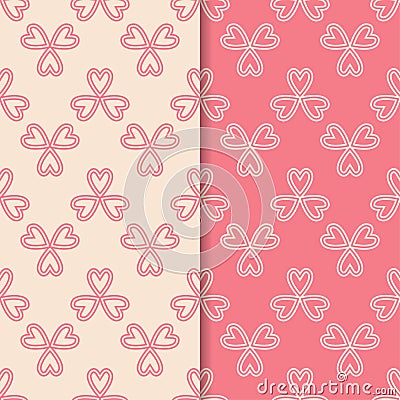 Floral colored seamless patterns. Backgrounds with fower elements for wallpapers Vector Illustration