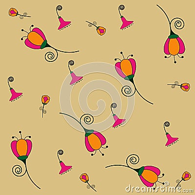 Floral colorful seamless pattern. Stock Photo