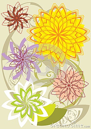 Floral Composition Vector Illustration