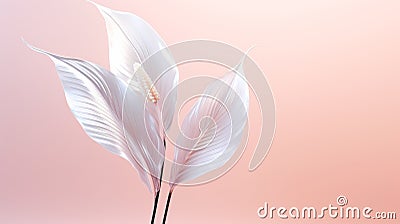 Delicate Sculpture Of Mermaid White Flowers On Holographic Background Stock Photo