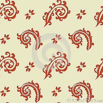 Floral composition with paisley blossom, print Vector Illustration