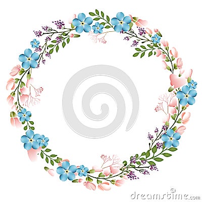 The floral concept of circle frame Vector Illustration