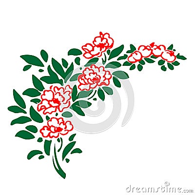 Floral corner vignette Vector Illustration