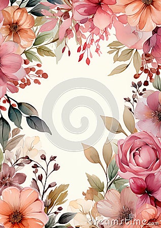 Floral cover, frame design with orchid flower on white background. Luxury premium background pattern for tropical menu, elite Stock Photo