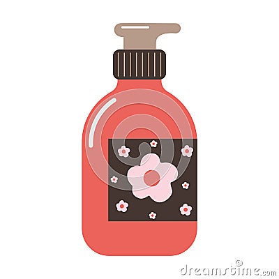 floral cream jar Vector Illustration