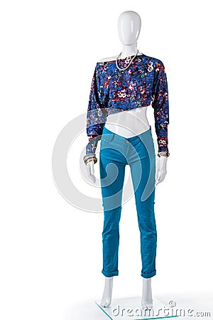 Floral crop top and pants. Stock Photo