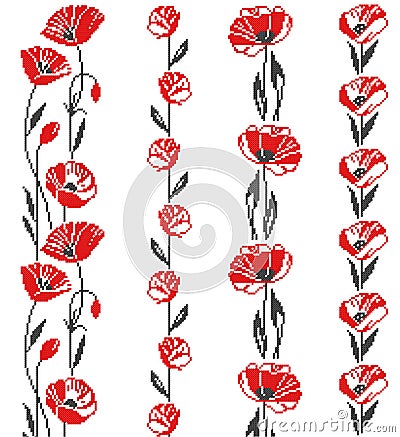 Floral cross ornament Vector Illustration