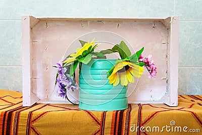 Floral decoration out of artificial flowers Stock Photo