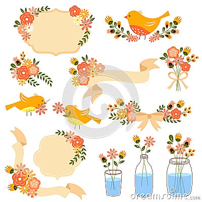 Floral decorations Vector Illustration