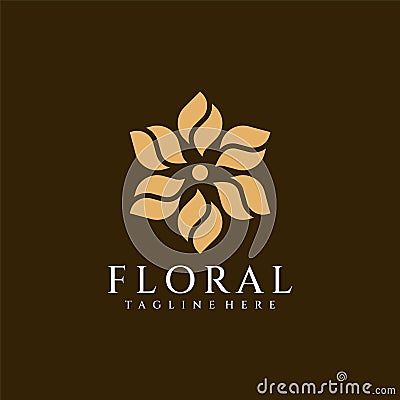Floral decorative beauty luxury flower logo design spa nature Vector Illustration